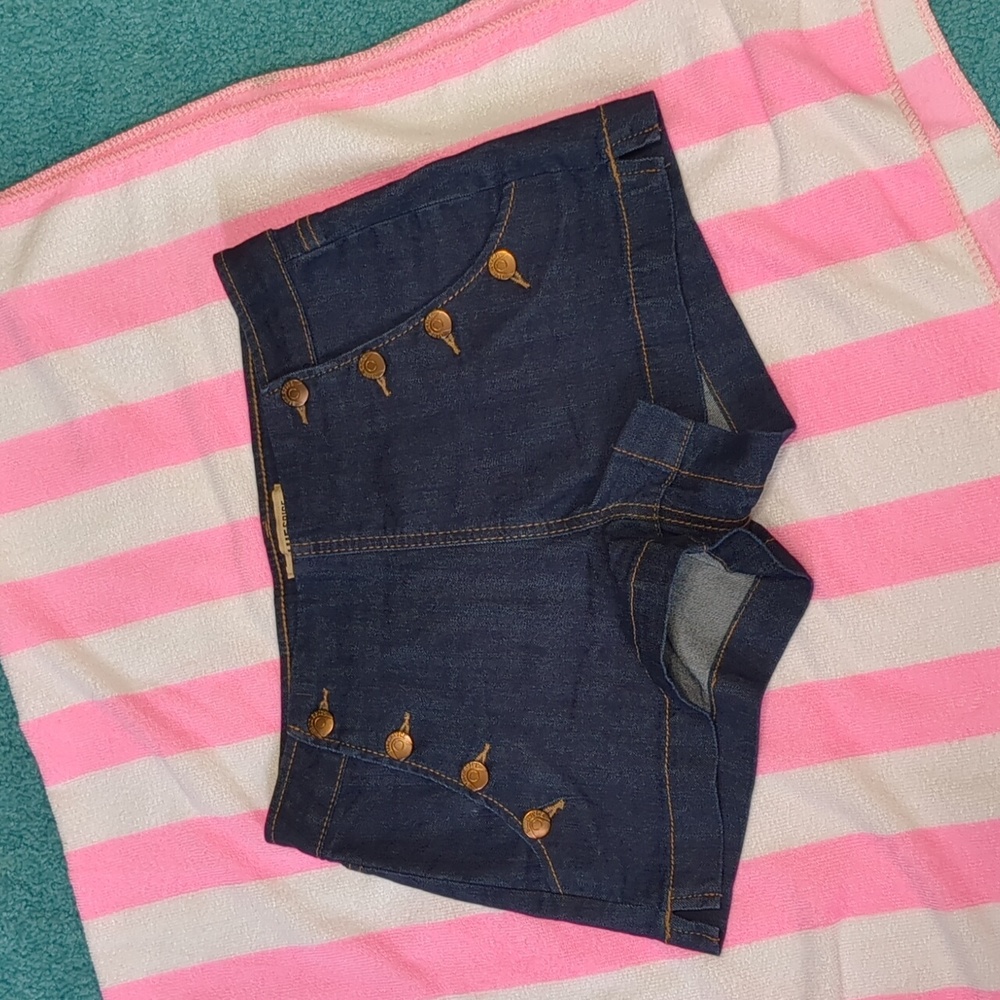 Dark blue denim shorts